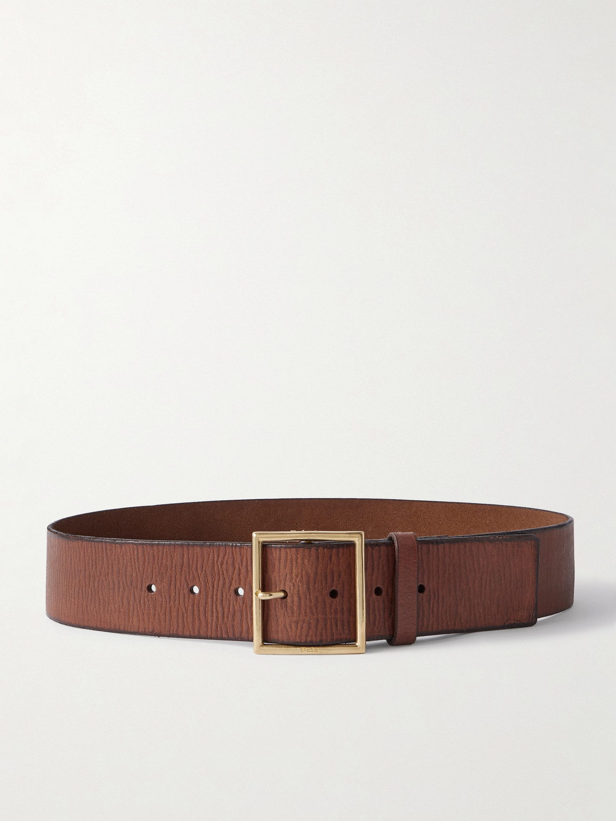 Polo Ralph Lauren Textured-leather Belt In Brown