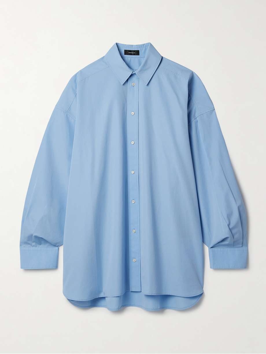 oversized cotton-poplin mini shirt dress