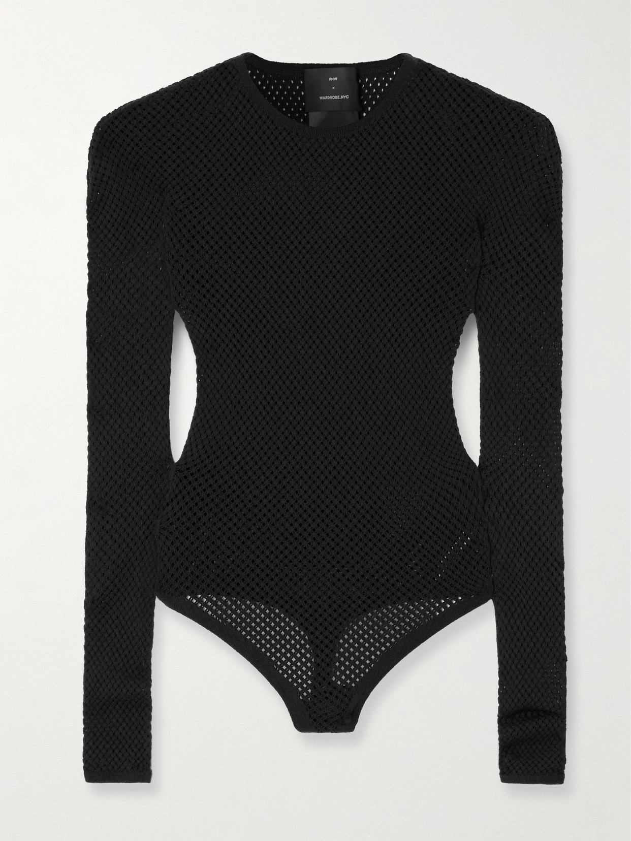 WARDROBE.NYC + RHW WEB WOOL-BLEND FISHNET BODYSUIT