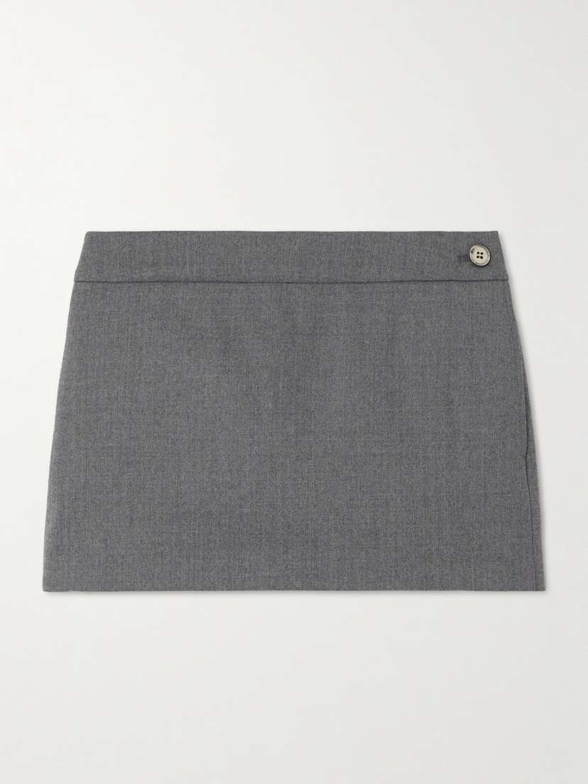 Wardrobe.NYC Wool-blend Twill Mini Skirt