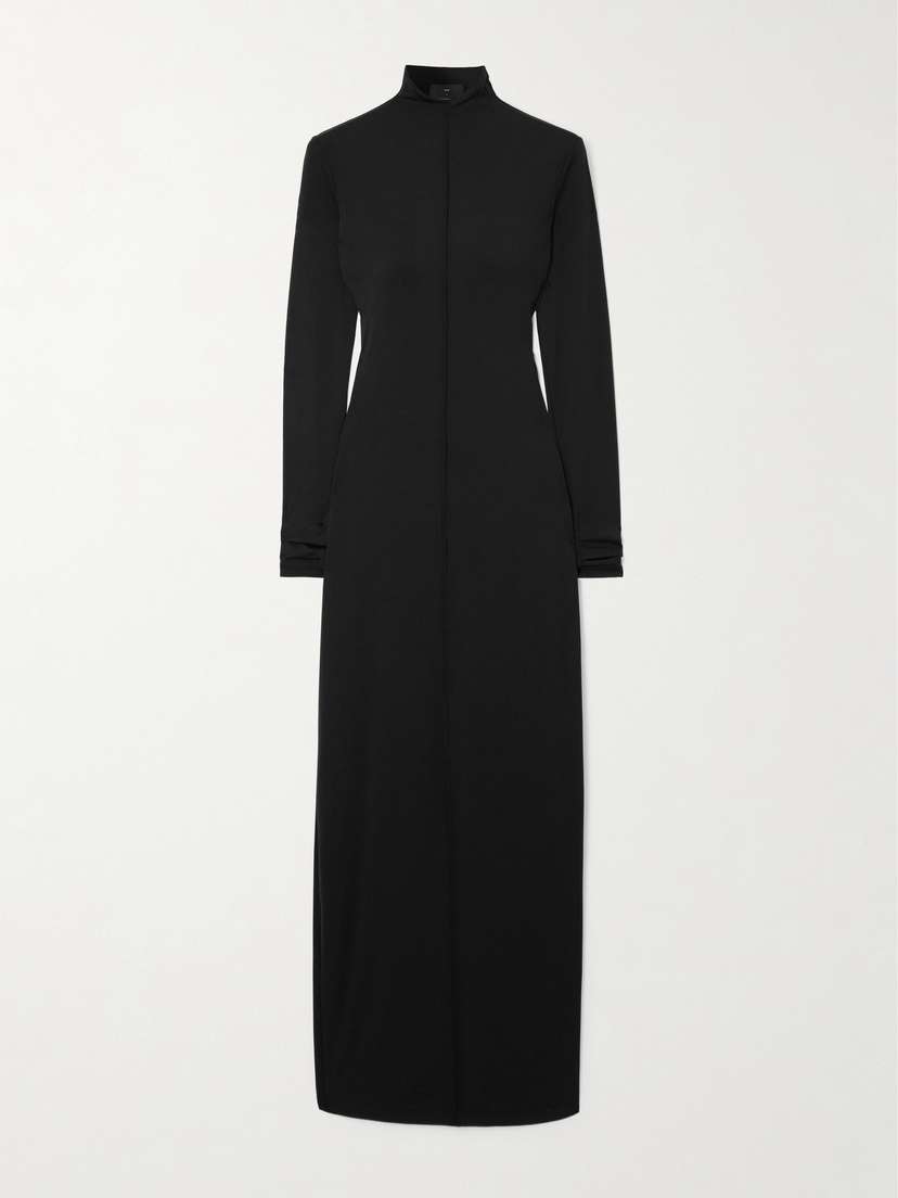 Wardrobe.NYC + Rhw Paneled Stretch-jersey Turtleneck Maxi Dress