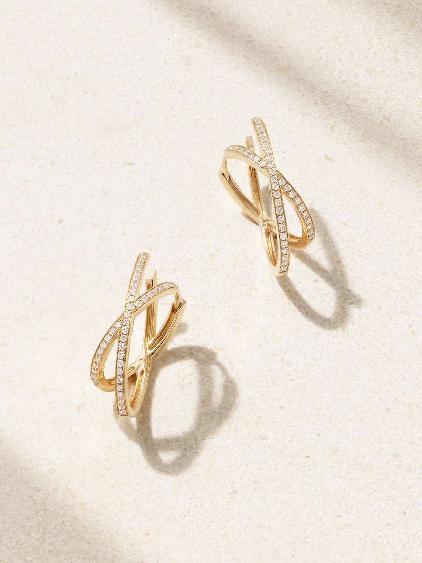 EVA FEHREN Medium Orbit 18-karat Gold Diamond Hoop Earrings