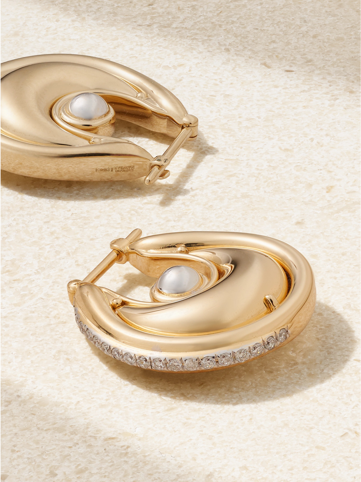 L'atelier Nawbar Diana Big 18-karat Gold, Rhodium-plated And Diamond Earrings In Gold