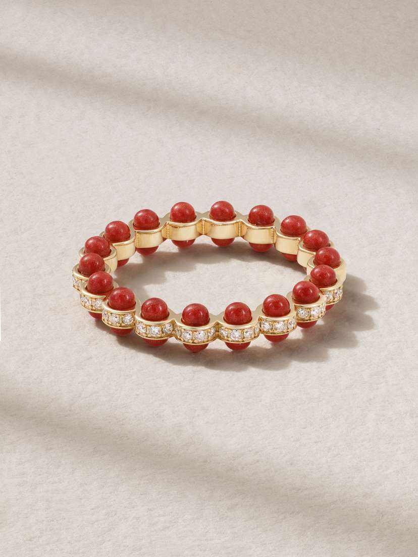 L’Atelier Nawbar The Rubidium 18-karat Gold, Diamond And Enamel Ring