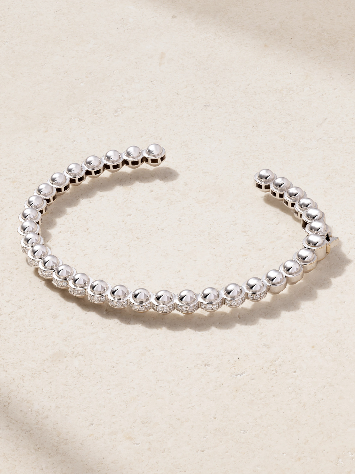 L'atelier Nawbar The Carbon Atom 18-karat White Gold Diamond Bracelet In Silver