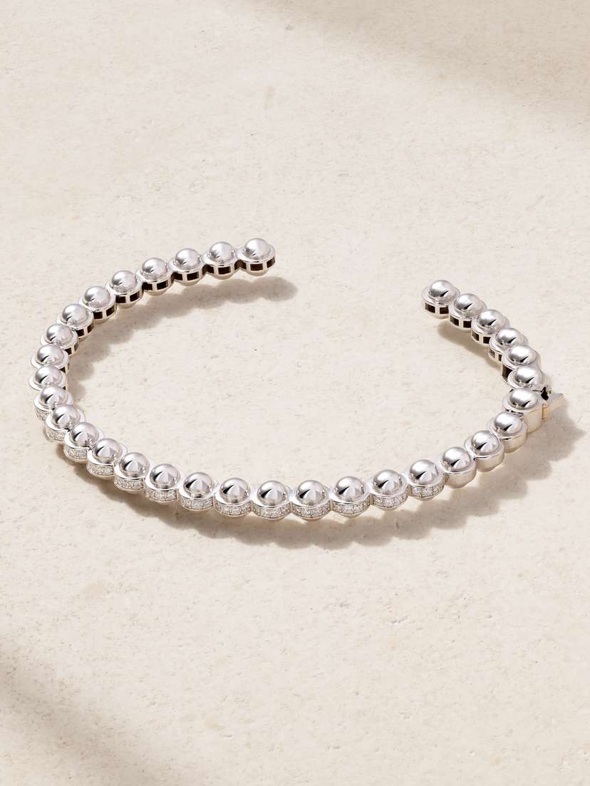 L’Atelier Nawbar The Carbon Atom 18-karat White Gold Diamond Bracelet