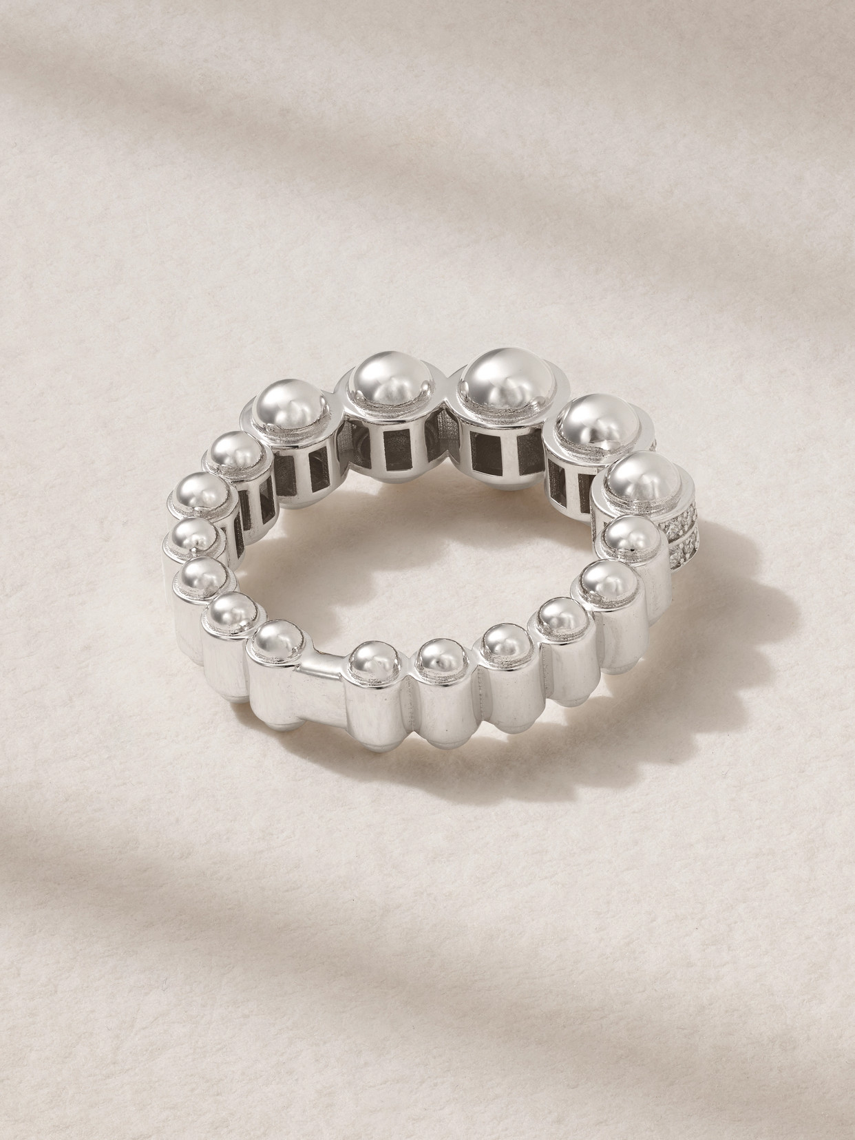 L'atelier Nawbar The Atom 18-karat White Gold Ring In Silver