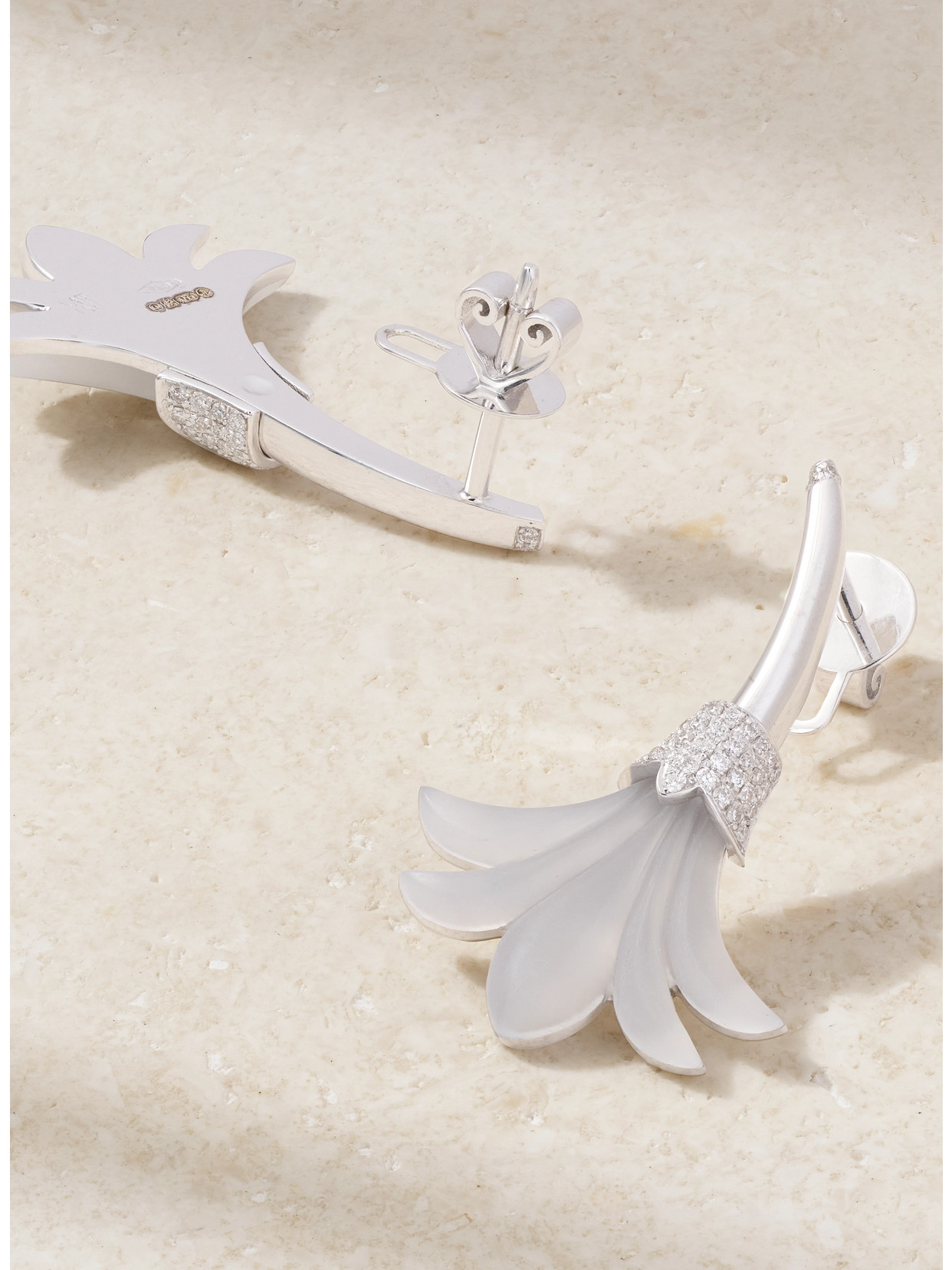 L'atelier Nawbar 18-karat White Gold And Diamond Earrings In White