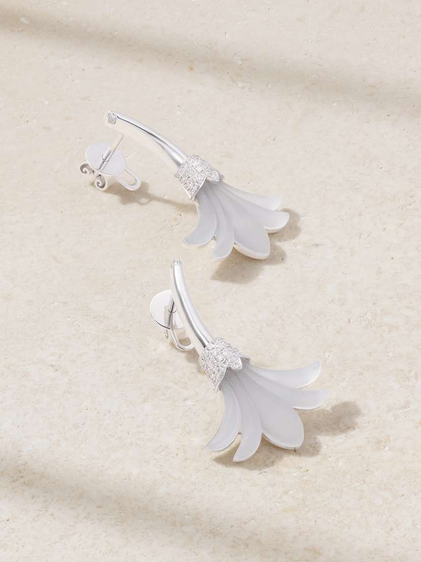 L’Atelier Nawbar 18-karat White Gold And Diamond Earrings