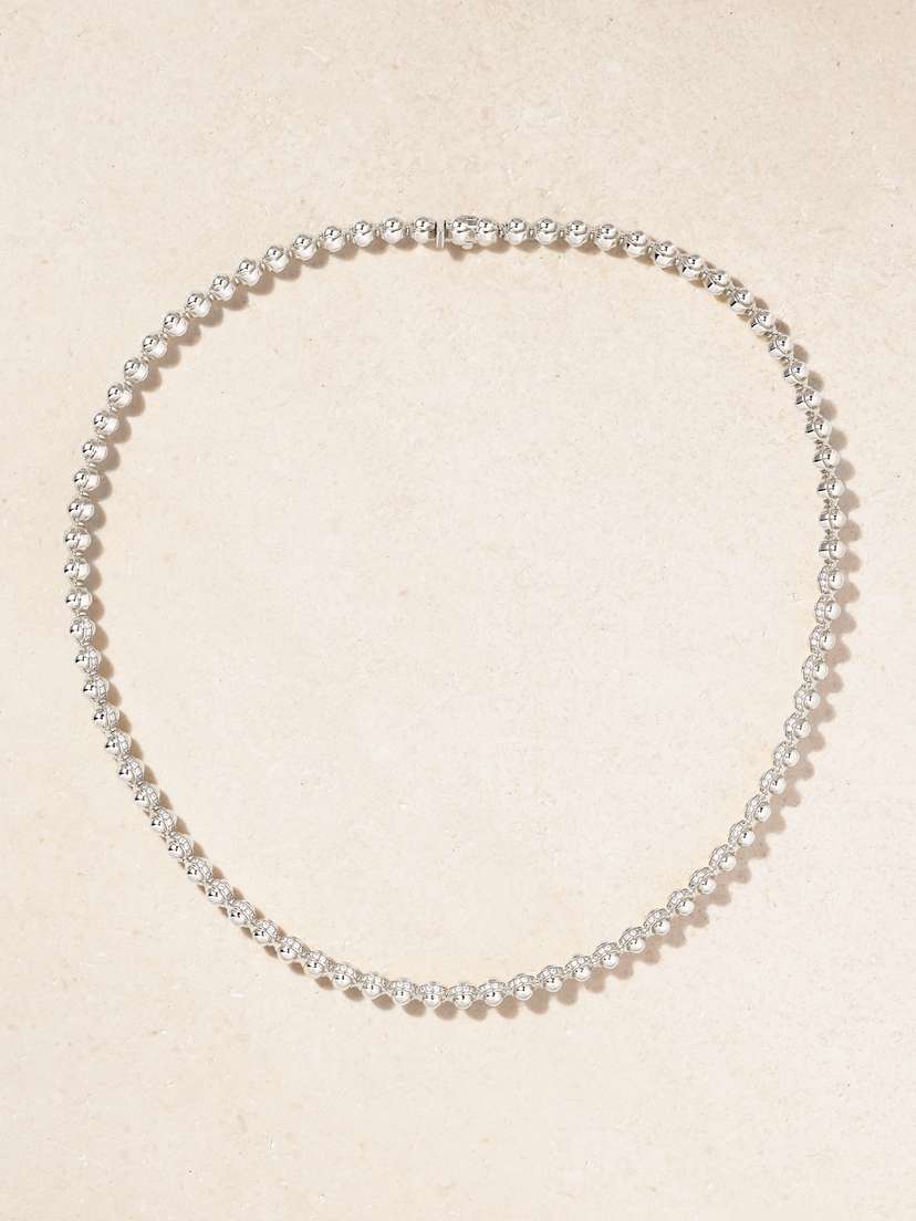 L’Atelier Nawbar The Atom 18-karat White Gold Diamond Tennis Necklace