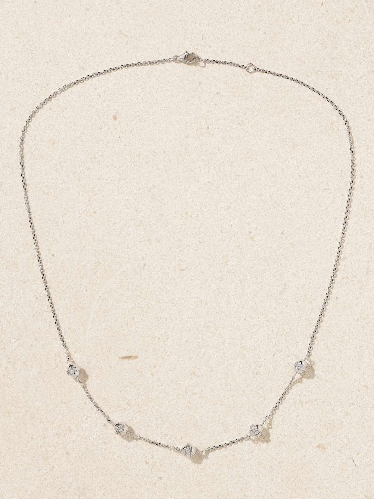 L'atelier Nawbar The 5 Dots 18-karat White Gold Diamond Necklace In Silver