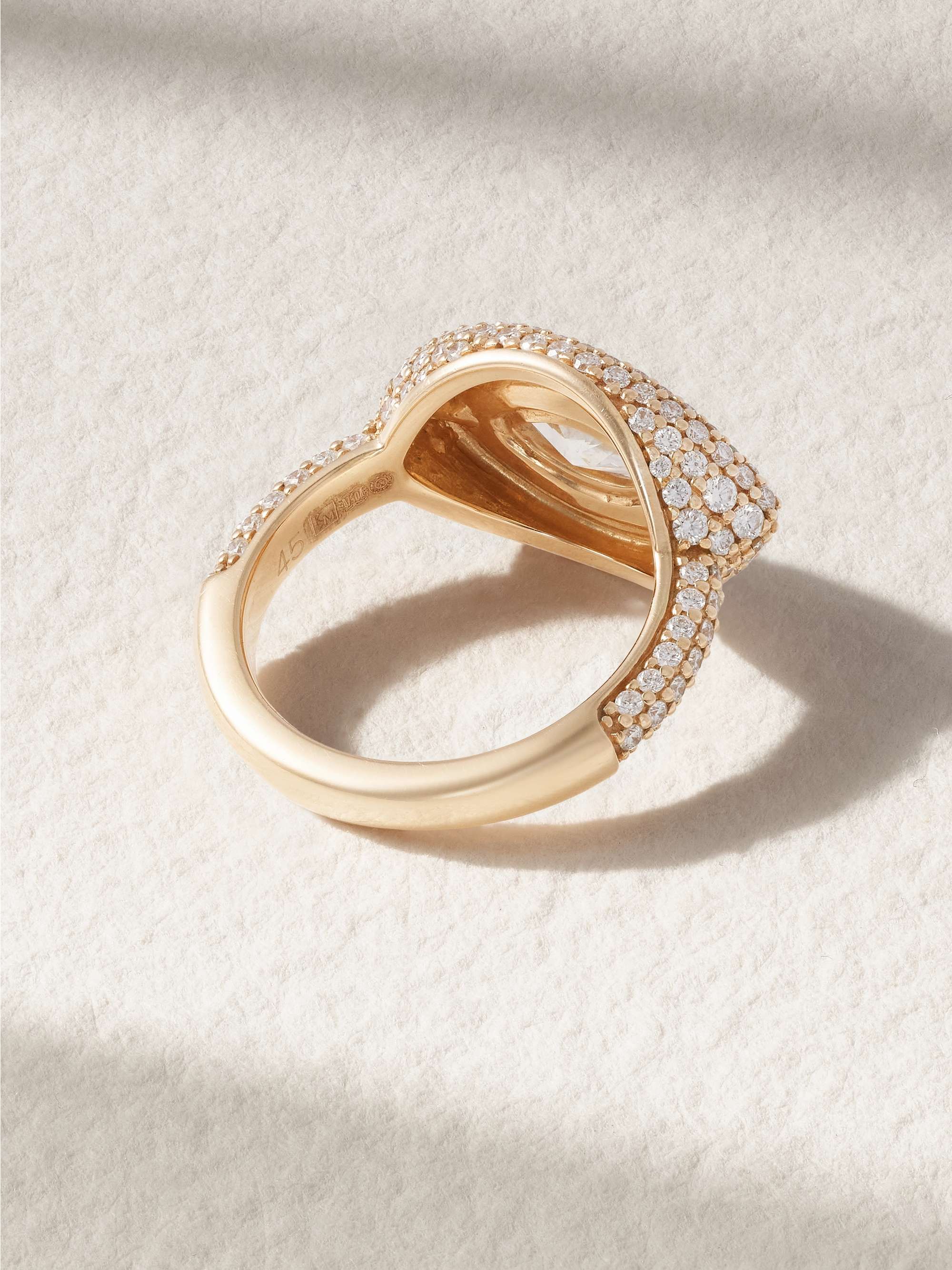 KAMYEN 18-karat gold, diamond and enamel ring