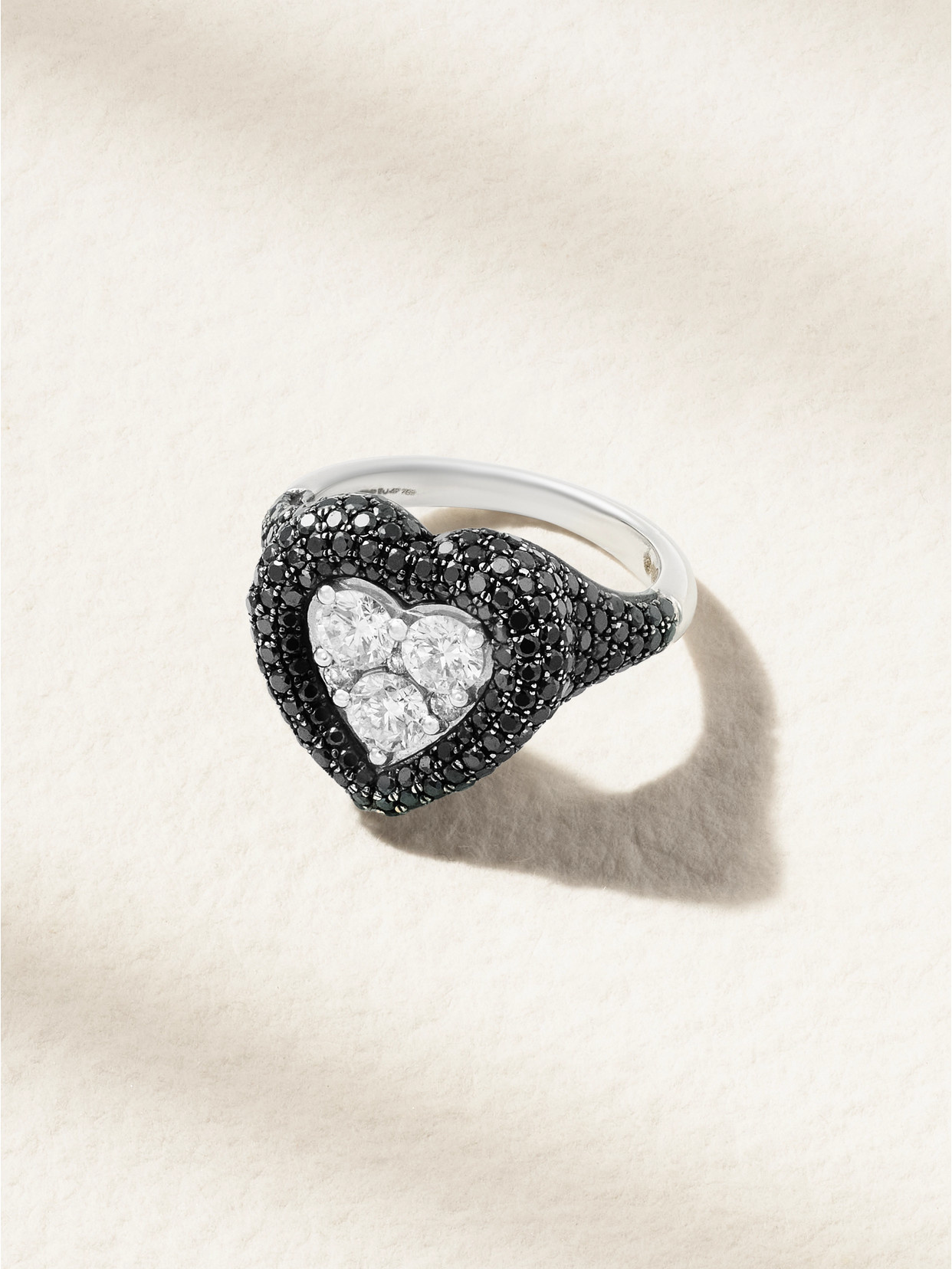 Kamyen Manaal 18-karat White Gold Diamond Ring In Black