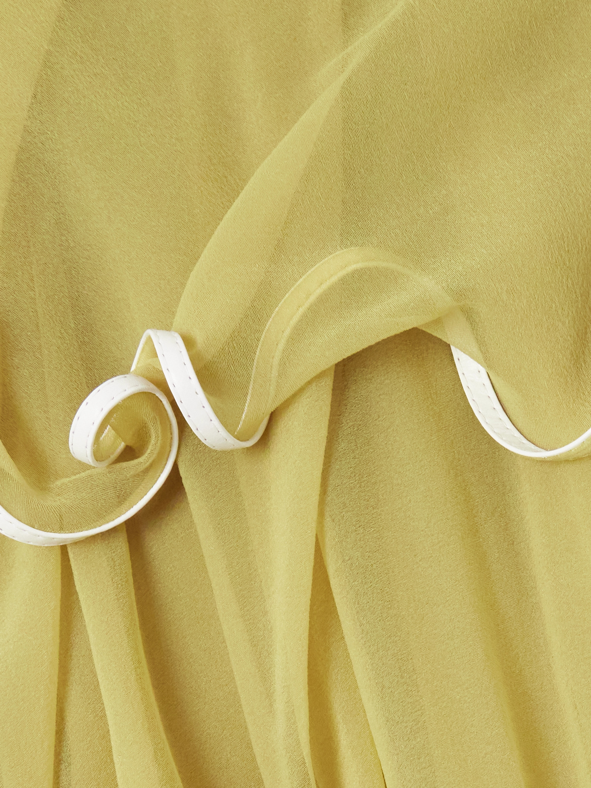 Tory Burch Jellyfish ruffled leather-trimmed chiffon mini dress