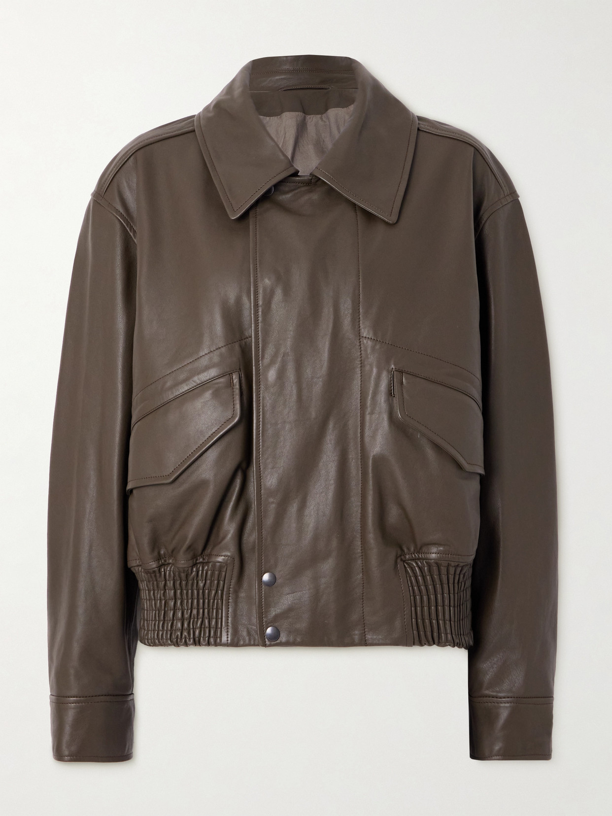 Lemaire Leather Jacket In Brown