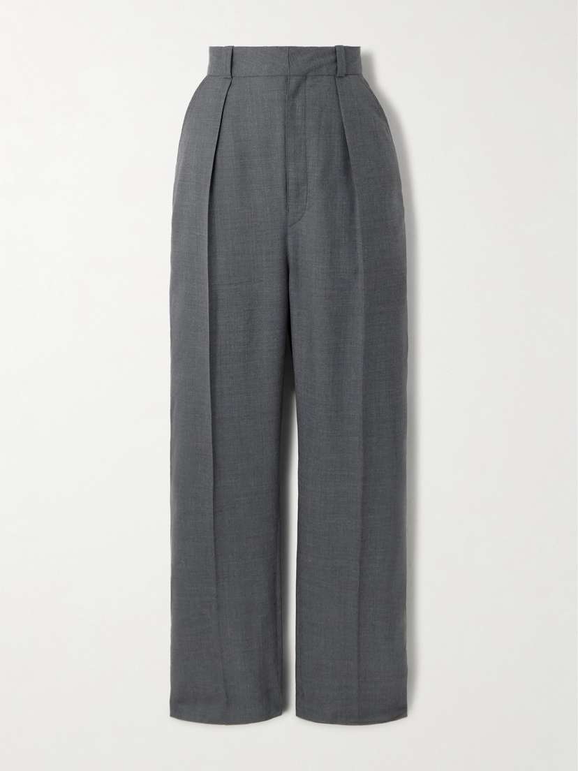 Lemaire Pleated Grain De Poudre Wool Straight-leg Pants