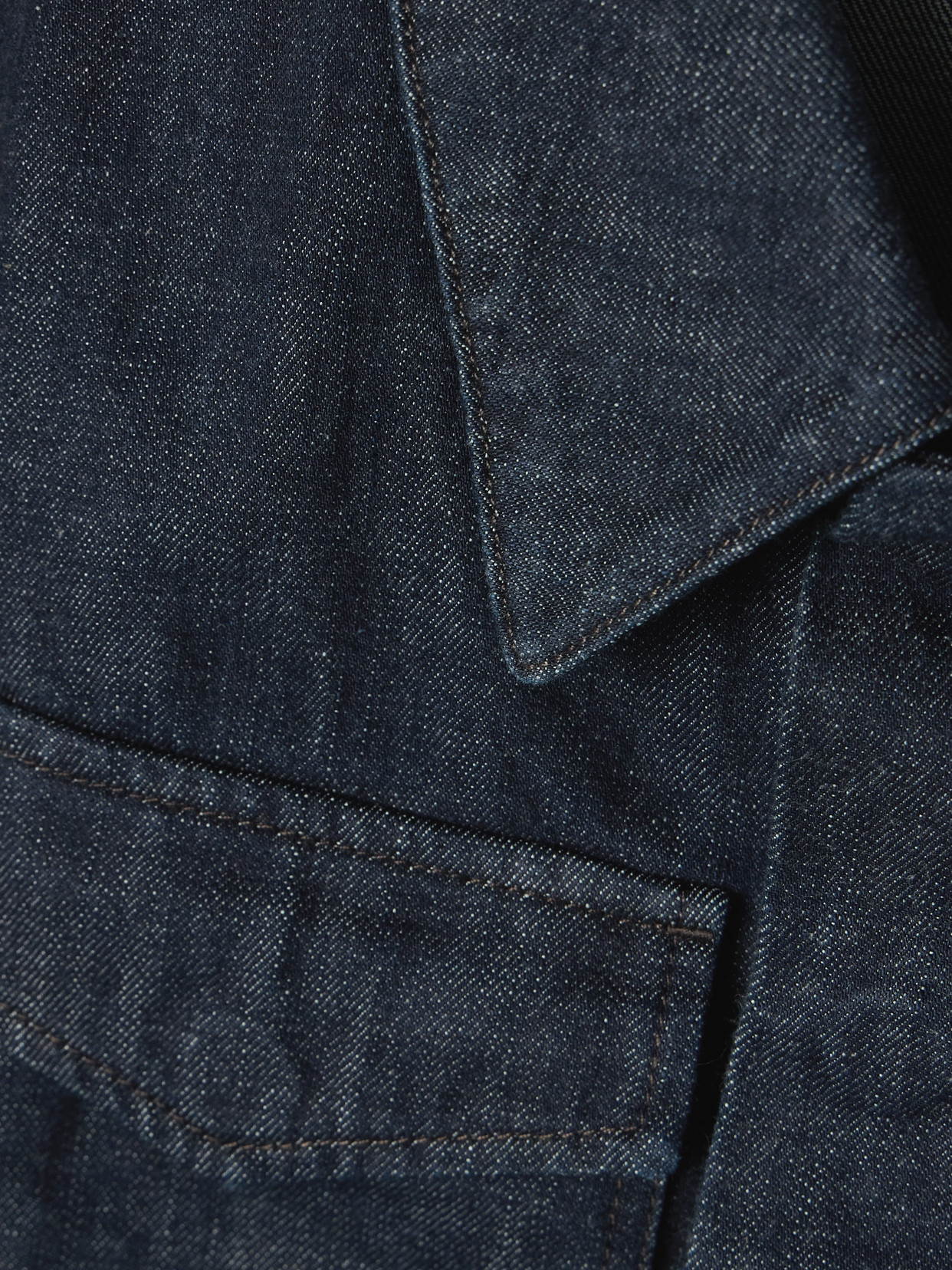 Lemaire Blue Two-pocket Cropped Denim Jacket In Blue
