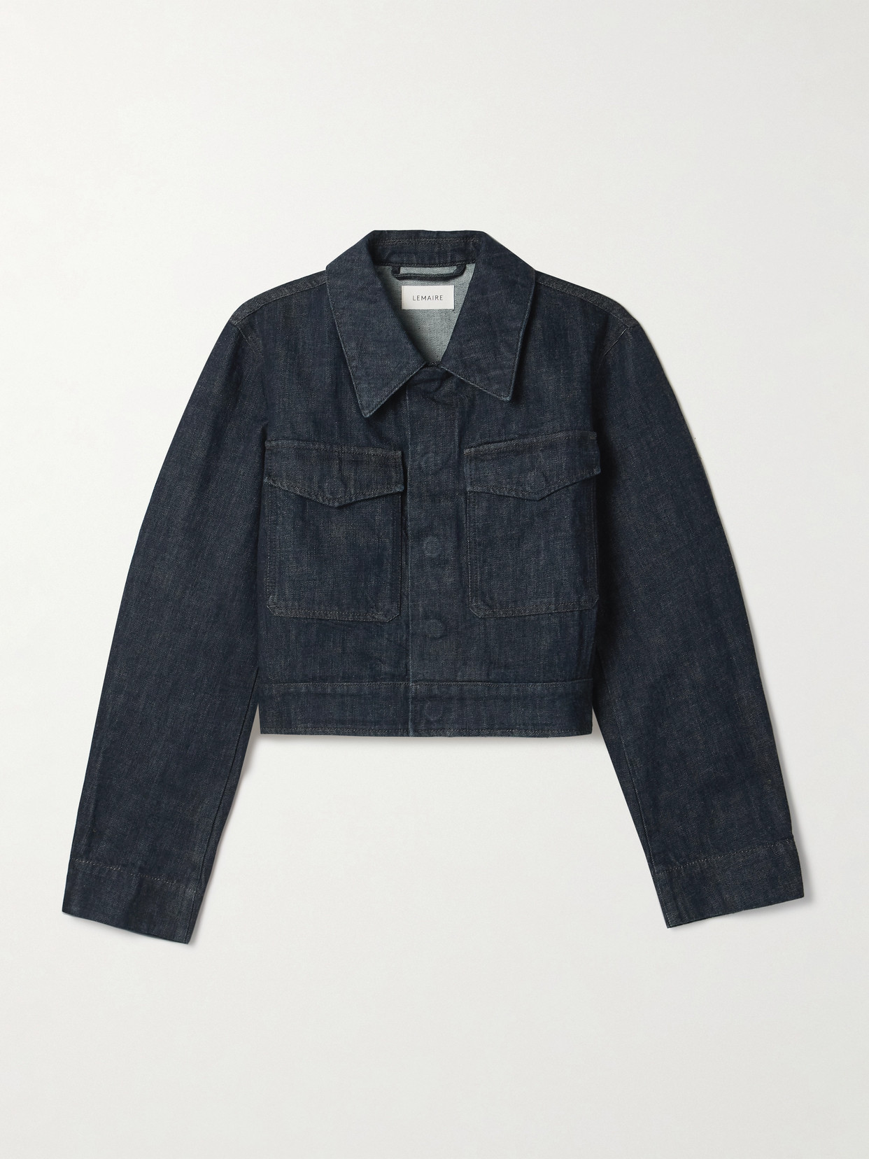 Lemaire Two Pocket Cropped Jacket In Blue