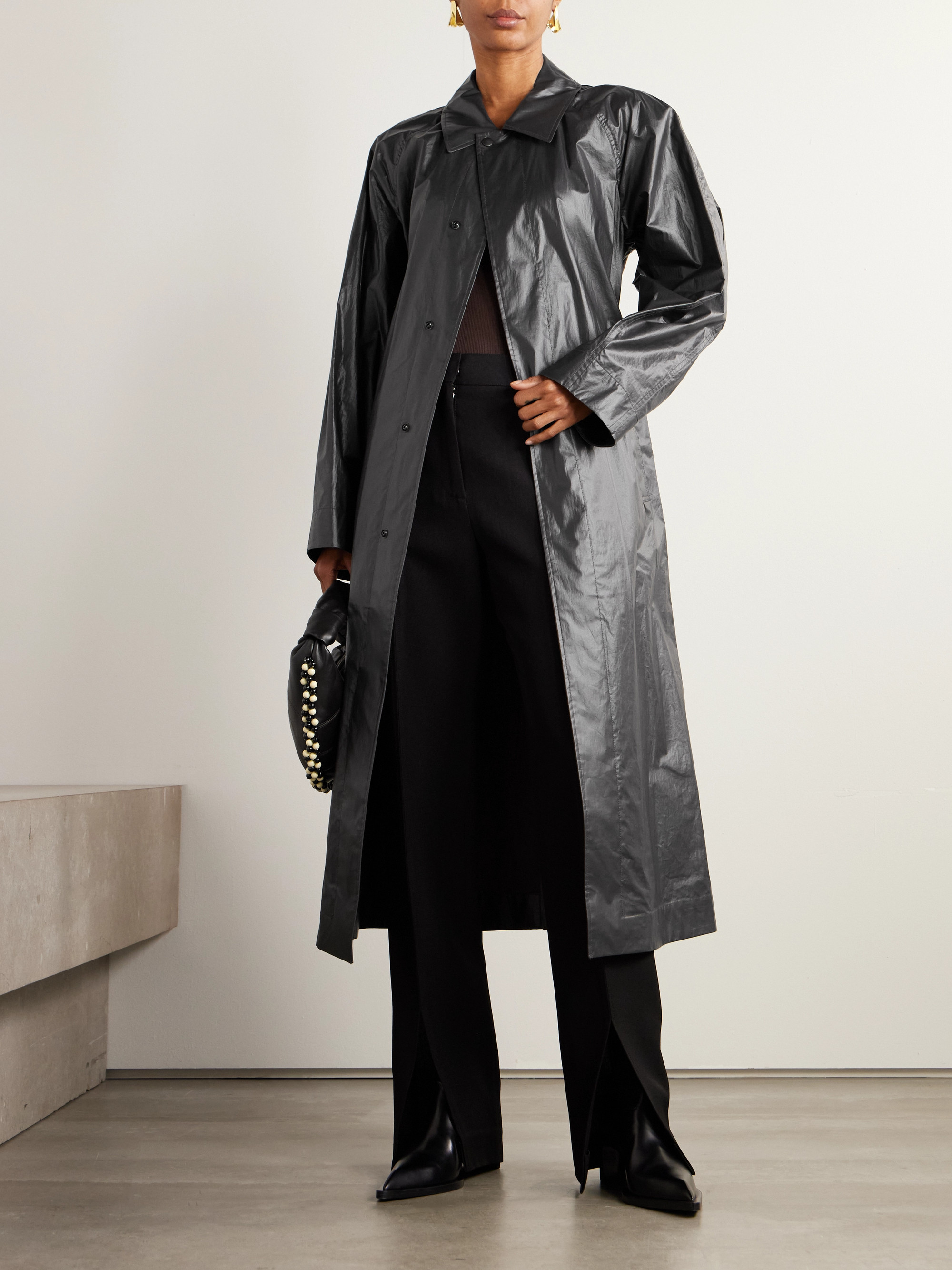 Lemaire Belted coated-organic cotton trench coat thumbnail