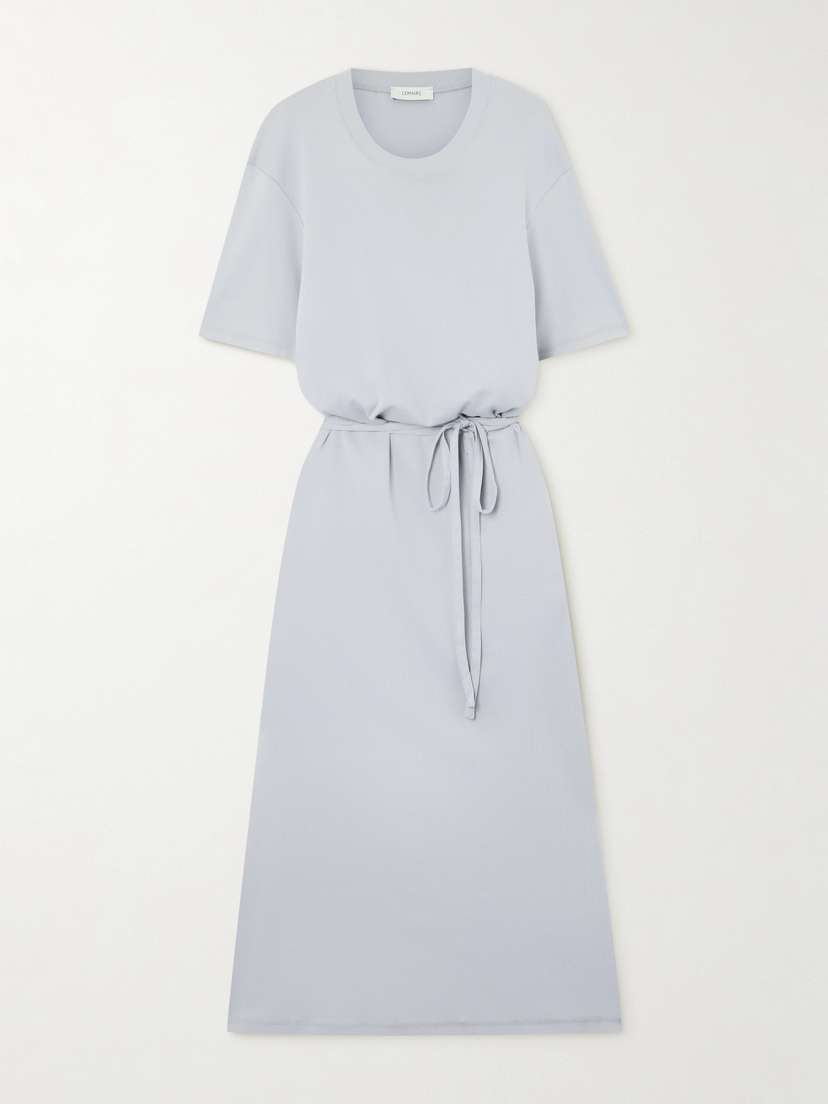 Lemaire Belted Cotton-jersey Midi Dress