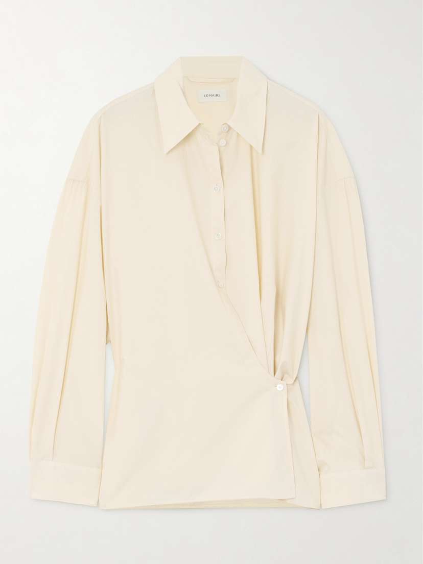 Lemaire Wrap-effect Cotton-poplin Shirt