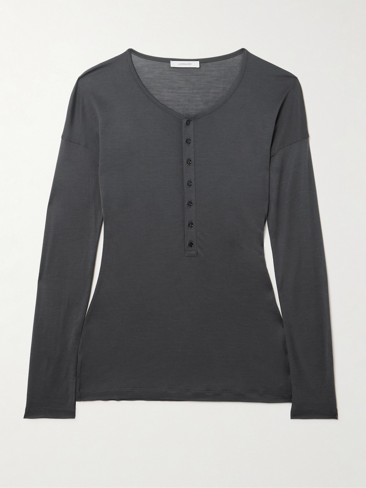 Lemaire Silk-jersey T-shirt In Gray