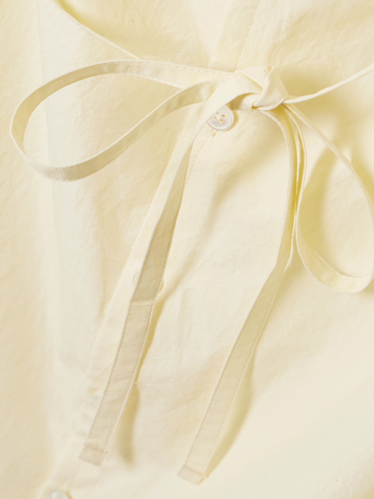 Lemaire Asymmetric Belted Cotton-crepe Midi Dress In Yellow