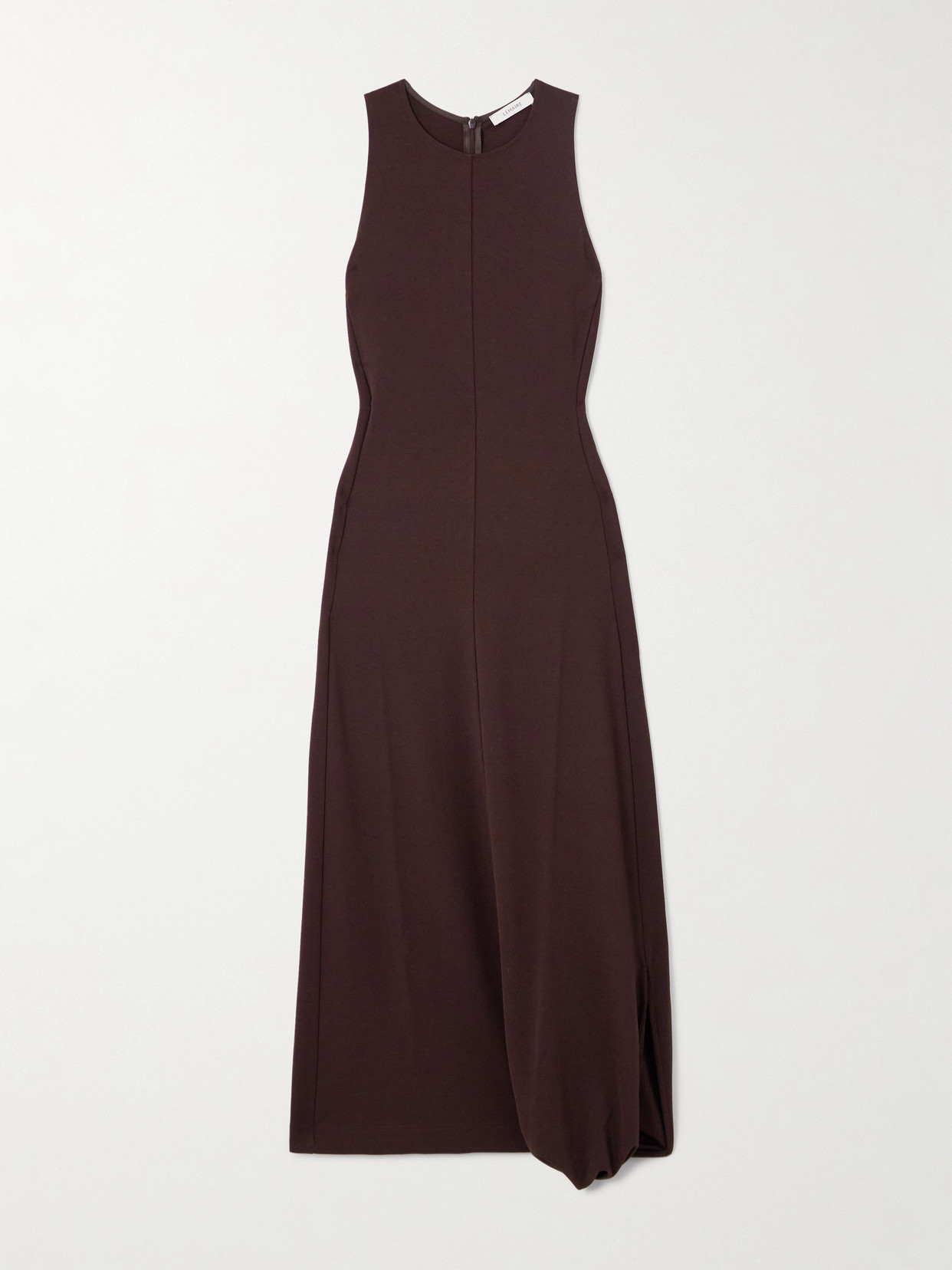 Lemaire Crepe Midi Dress In Burgundy