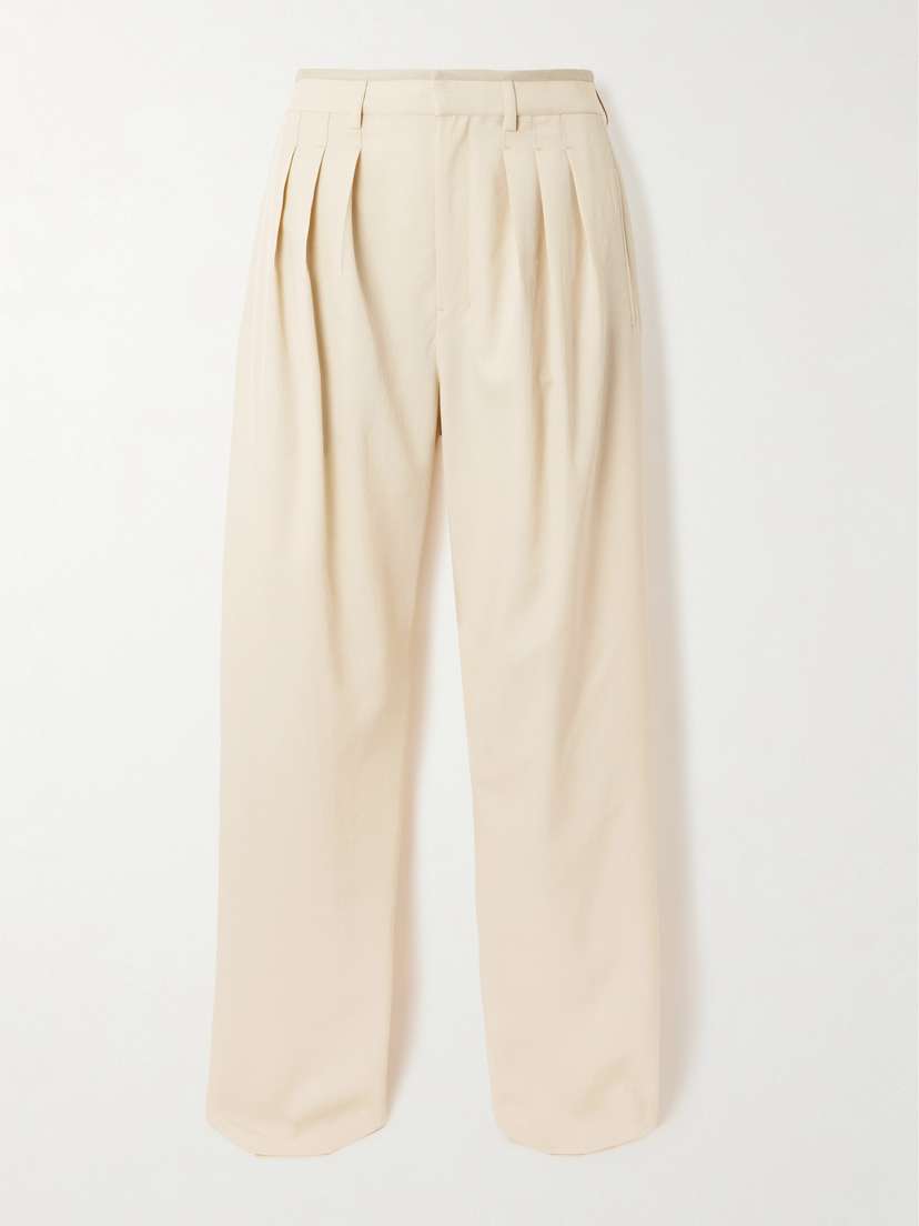 Lemaire Pleated Wool-blend Straight-leg Pants