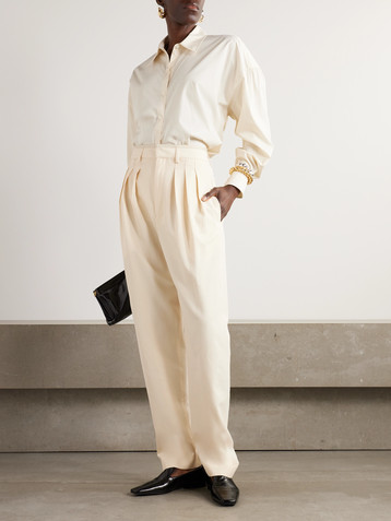 Lemaire Pleated wool-blend straight-leg pants