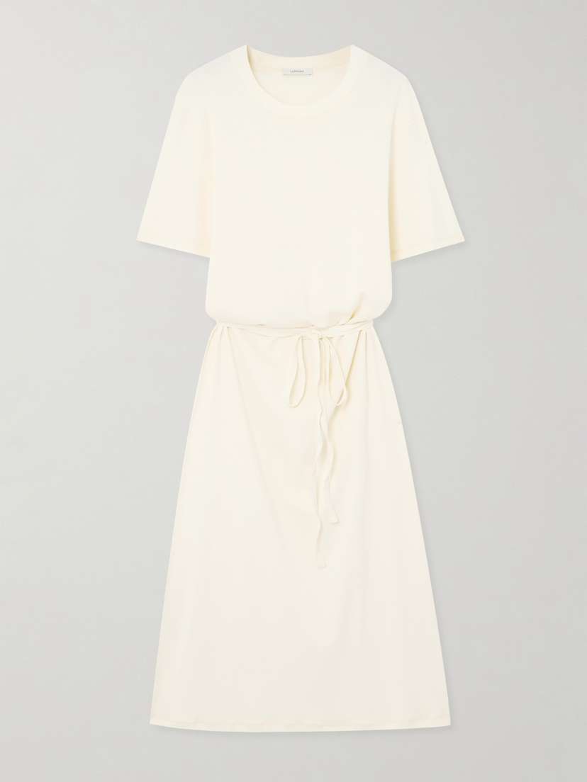 Lemaire Belted Cotton-jersey Midi Dress