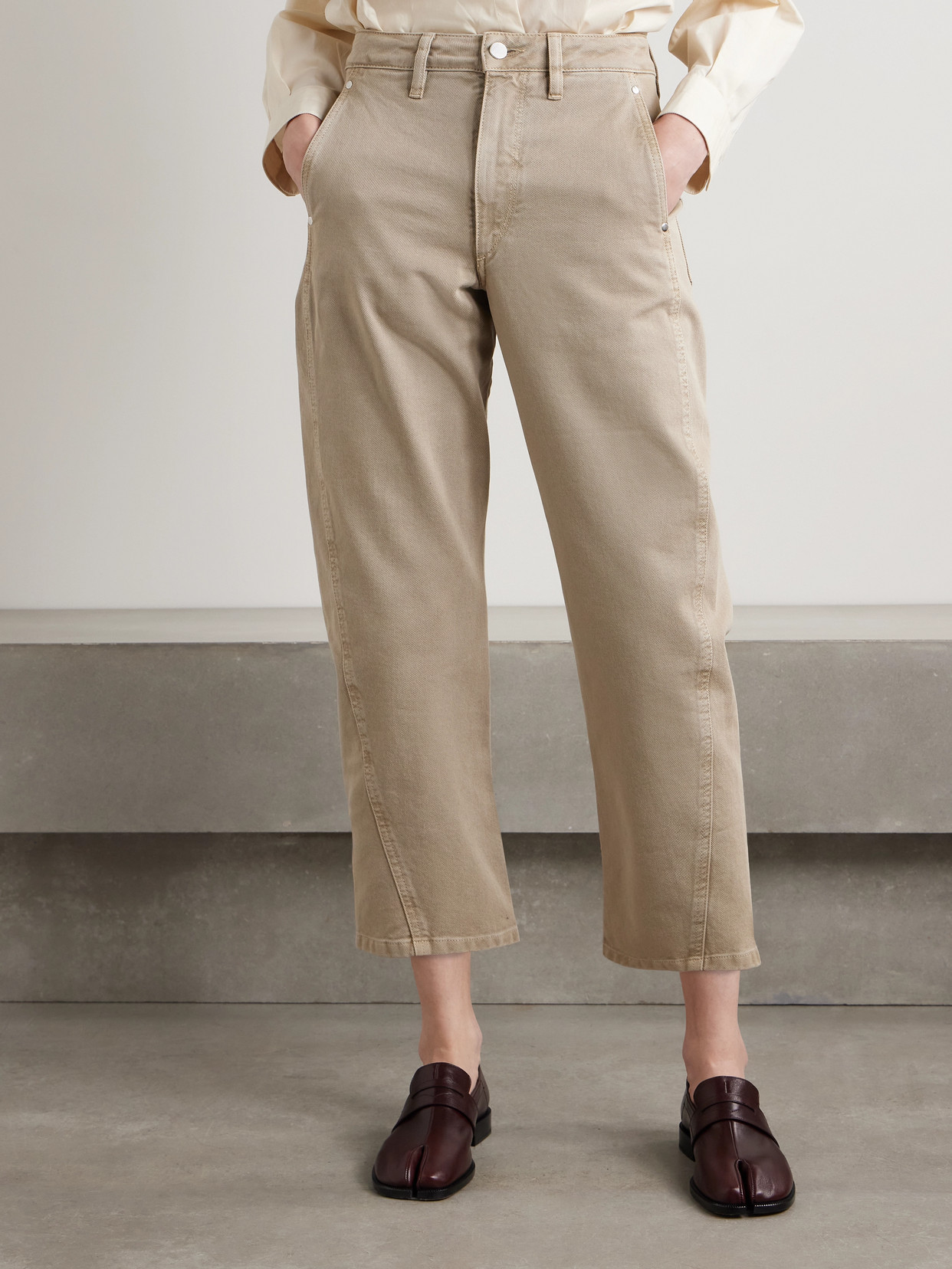 LEMAIRE TWISTED CROPPED HIGH-RISE STRAIGHT-LEG JEANS