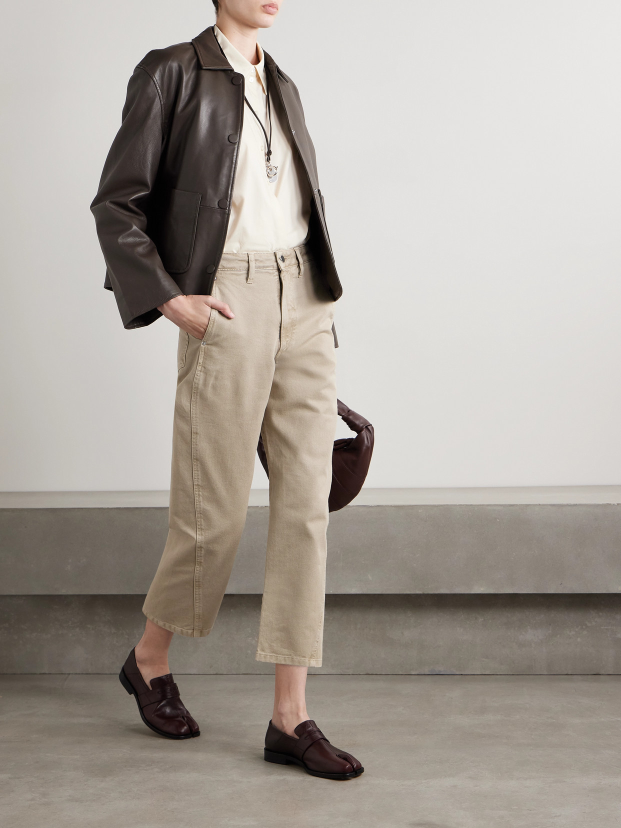 LEMAIRE TWISTED CROPPED HIGH-RISE STRAIGHT-LEG JEANS