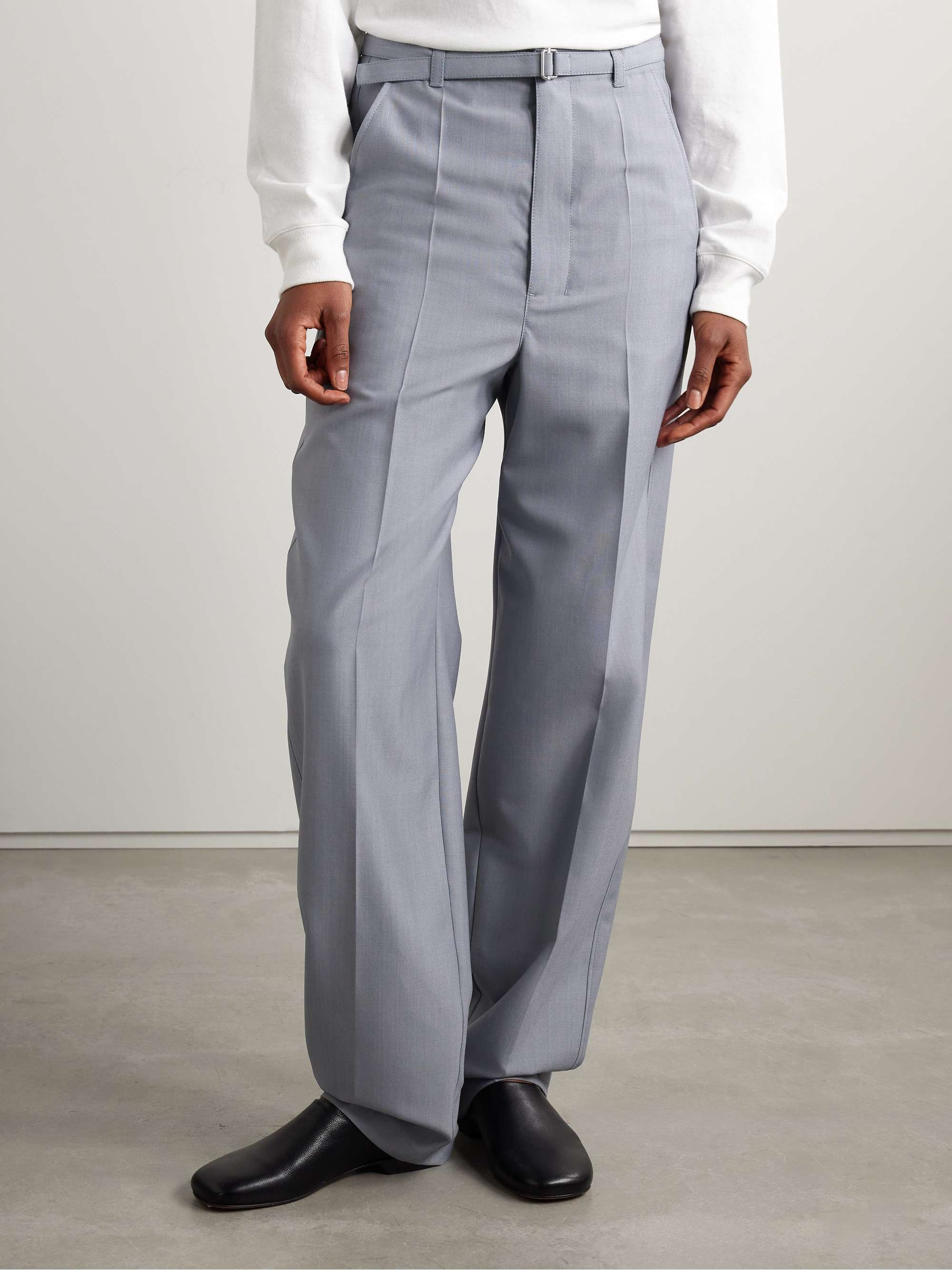 LEMAIRE Belted woven straight-leg pants | NET-A-PORTER