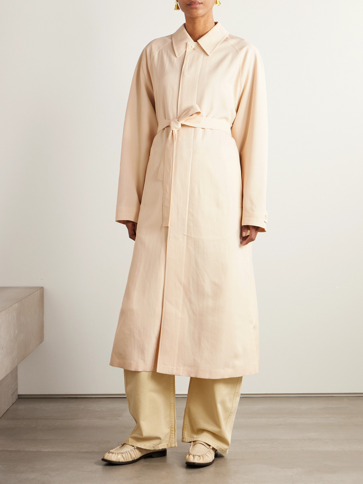 Lemaire Belted Wool-blend Trench Coat