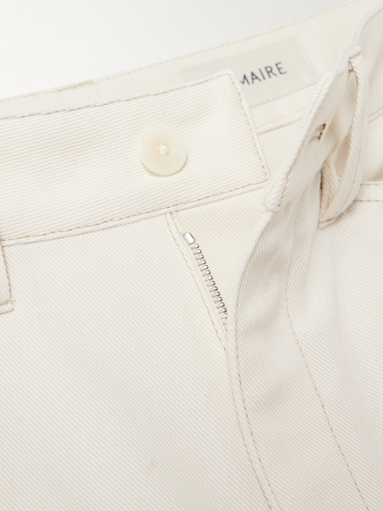 Lemaire Wide Leg Trousers With Side And Back Pockets In White