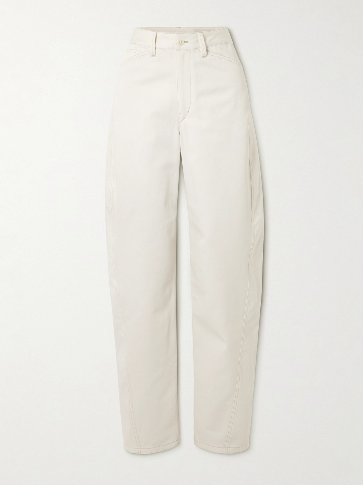 Lemaire Wide Leg Trousers With Side And Back Pockets In White
