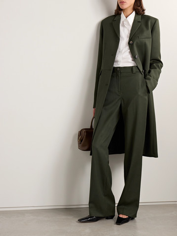 Veronica De Piante Avery grain de poudre wool wide-leg pants