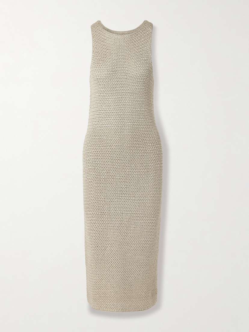 Veronica de Piante Dorothea Crocheted Silk Midi Dress