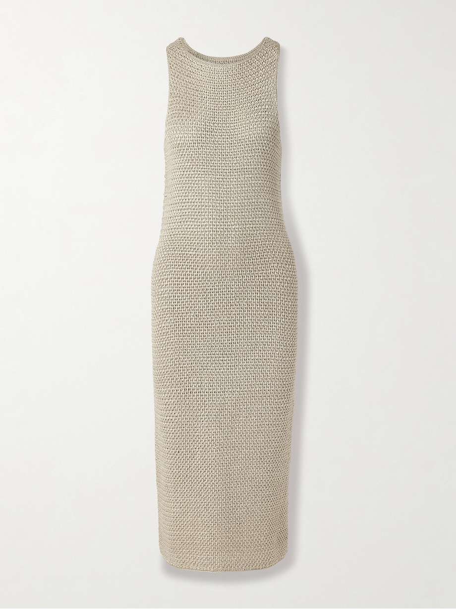 dorothea crocheted silk midi dress