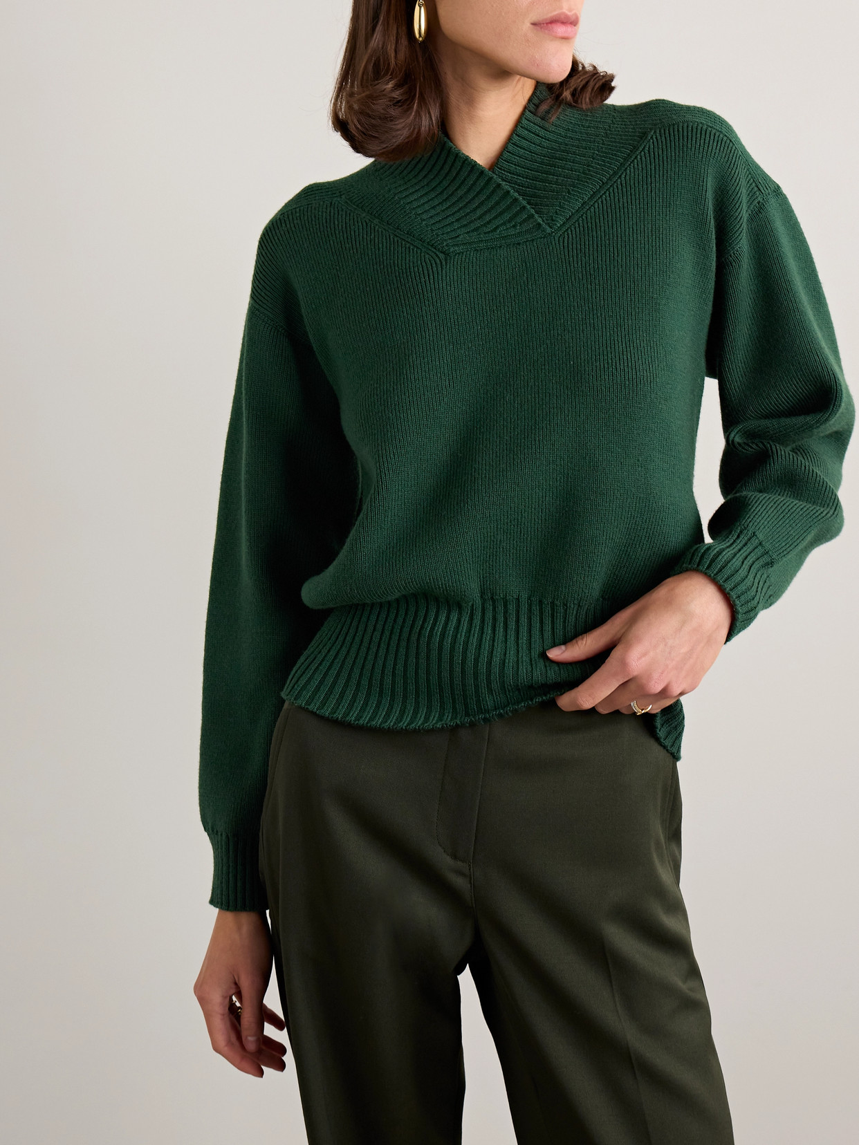 Veronica De Piante Thelma Merino Wool Sweater In Green