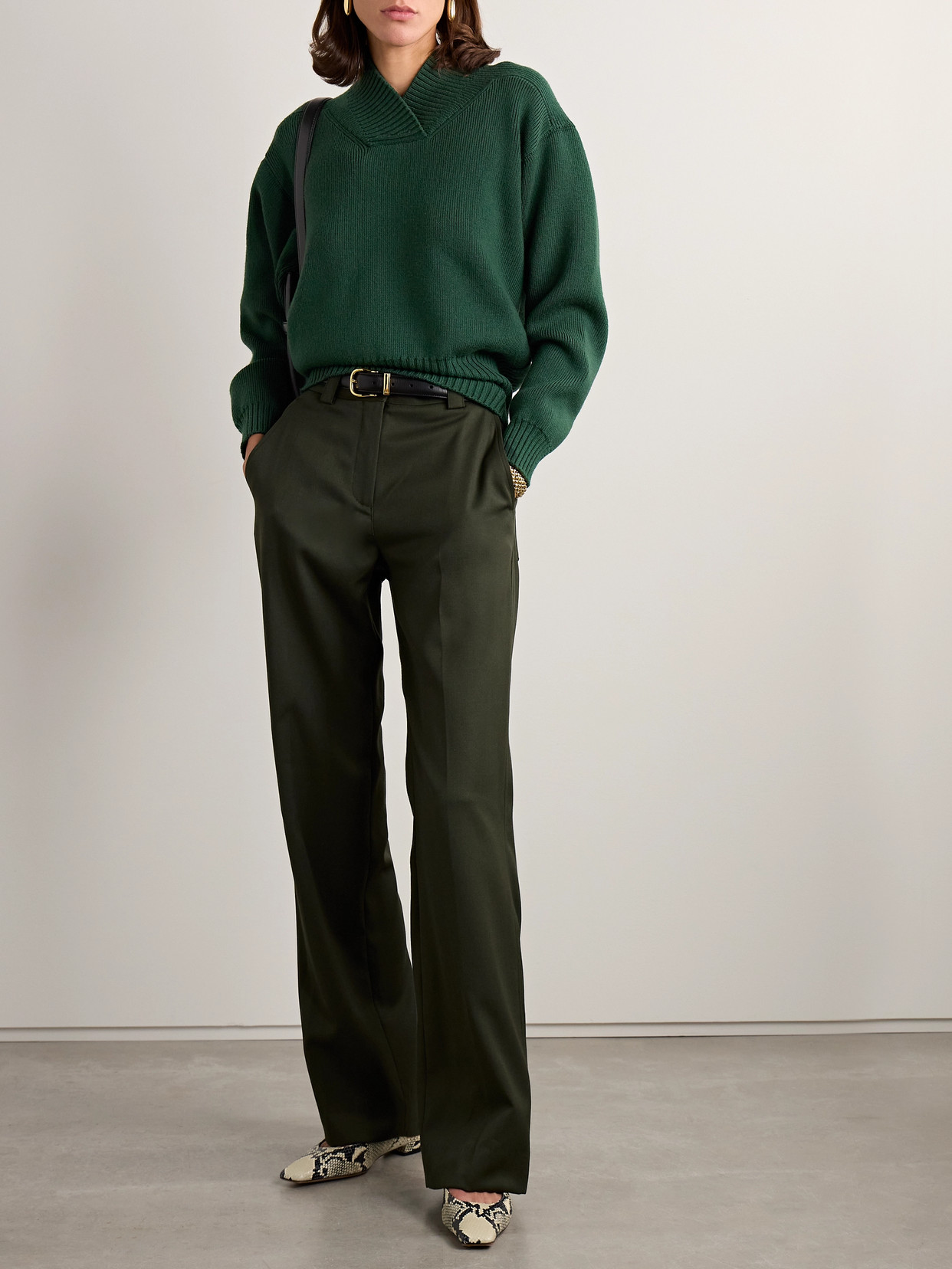 Veronica De Piante Thelma Merino Wool Sweater In Green