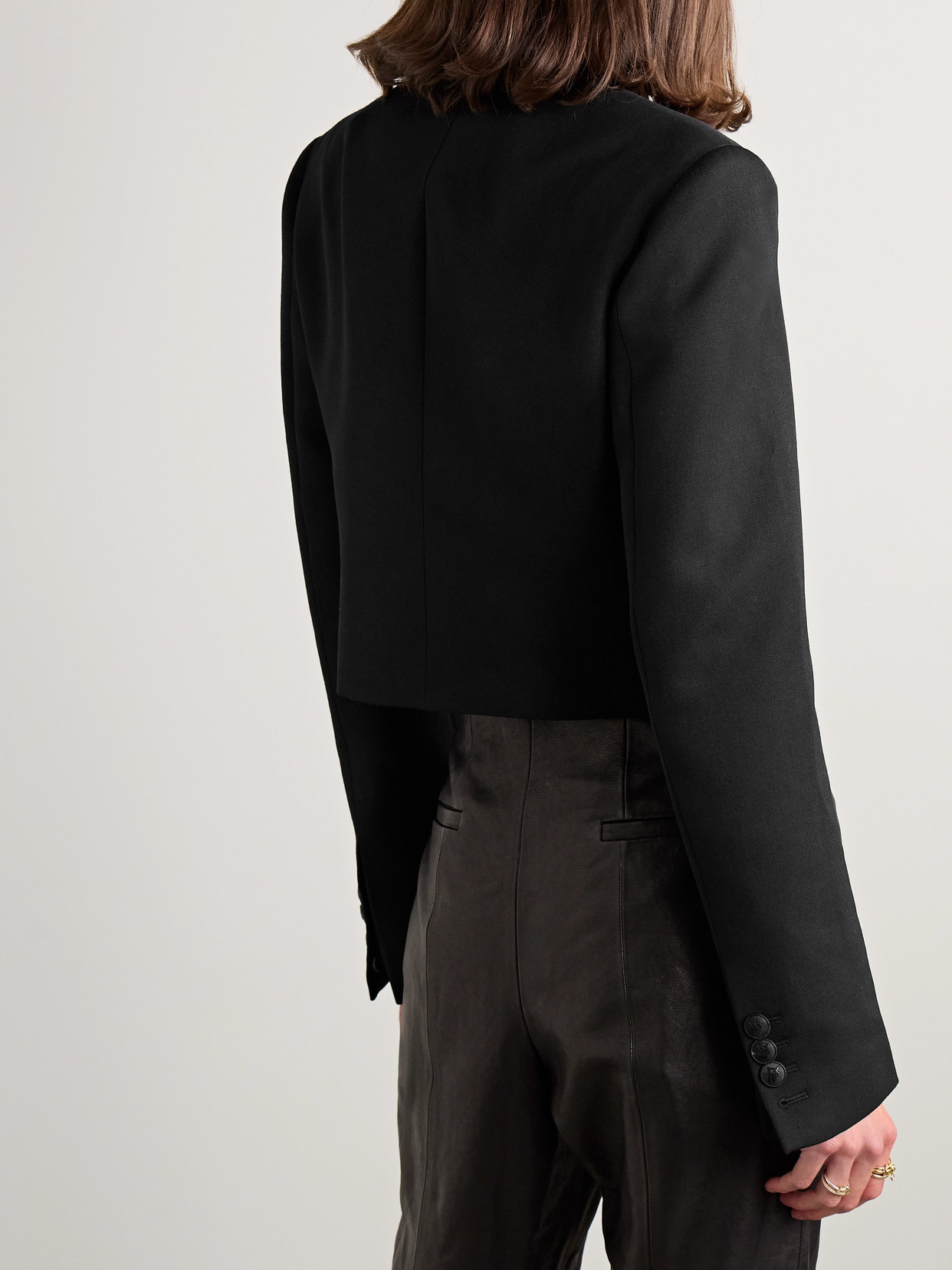 VERONICA DE PIANTE MAEVE CROPPED GRAIN DE POUDRE WOOL JACKET