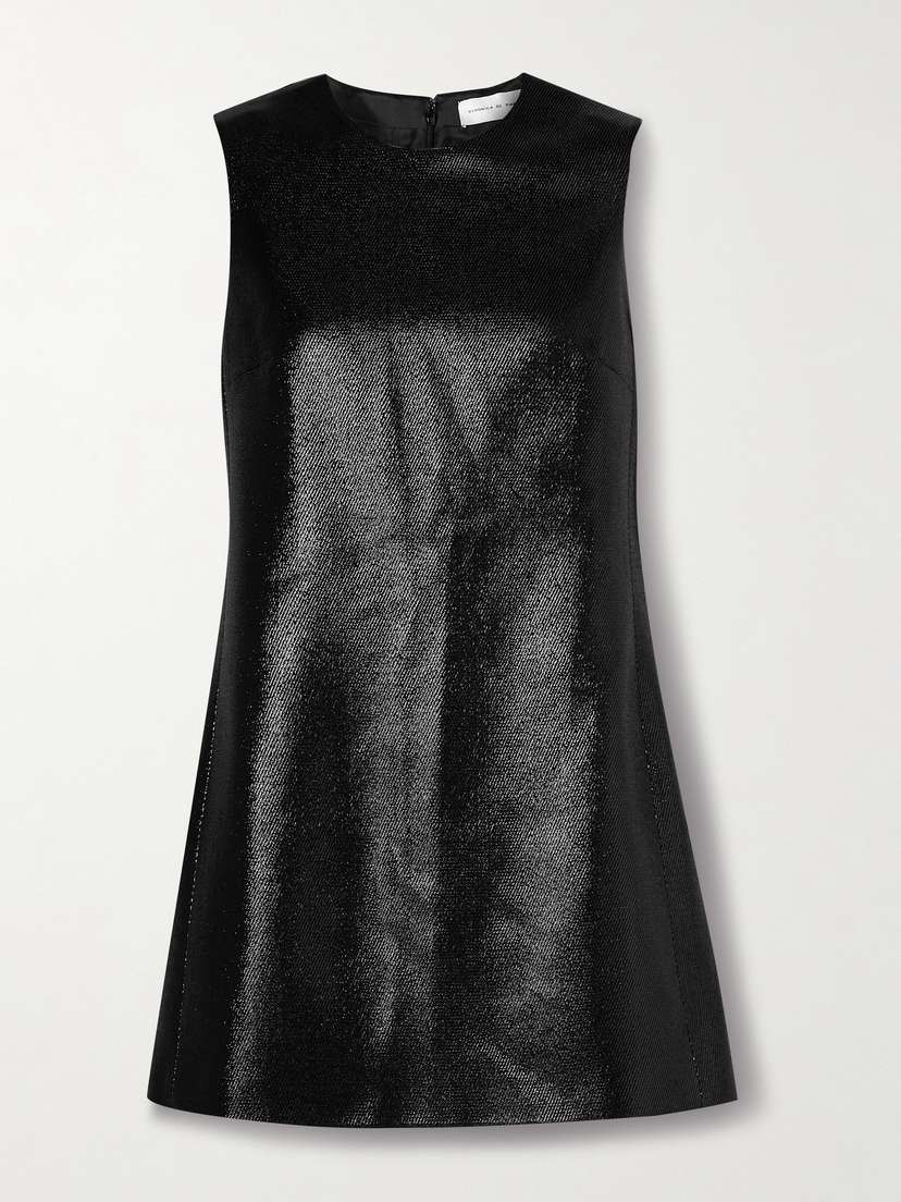 Veronica de Piante Yara Paneled Coated Wool-blend Twill Mini Dress