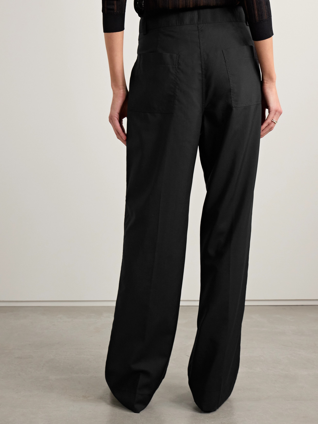 VERONICA DE PIANTE AVERY GRAIN DE POUDRE WOOL WIDE-LEG PANTS