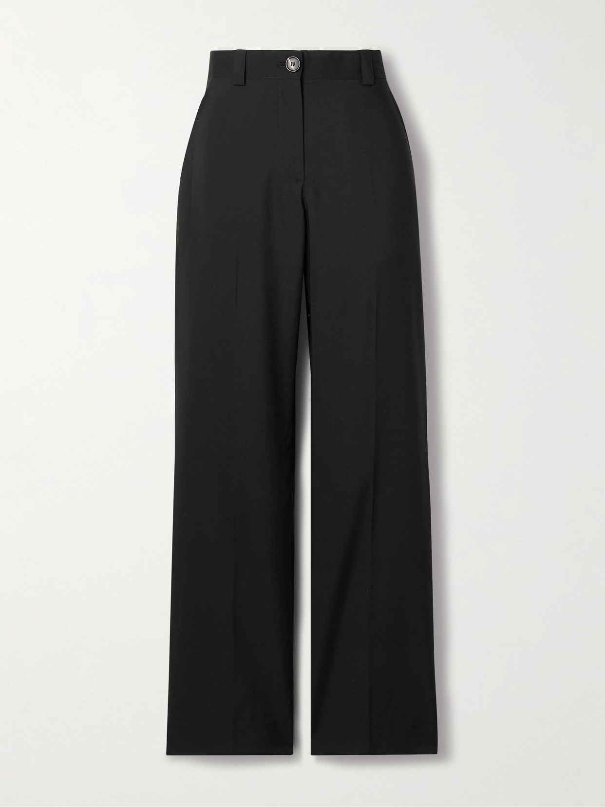 Veronica De Piante Avery Grain De Poudre Wool Wide-leg Pants In Black