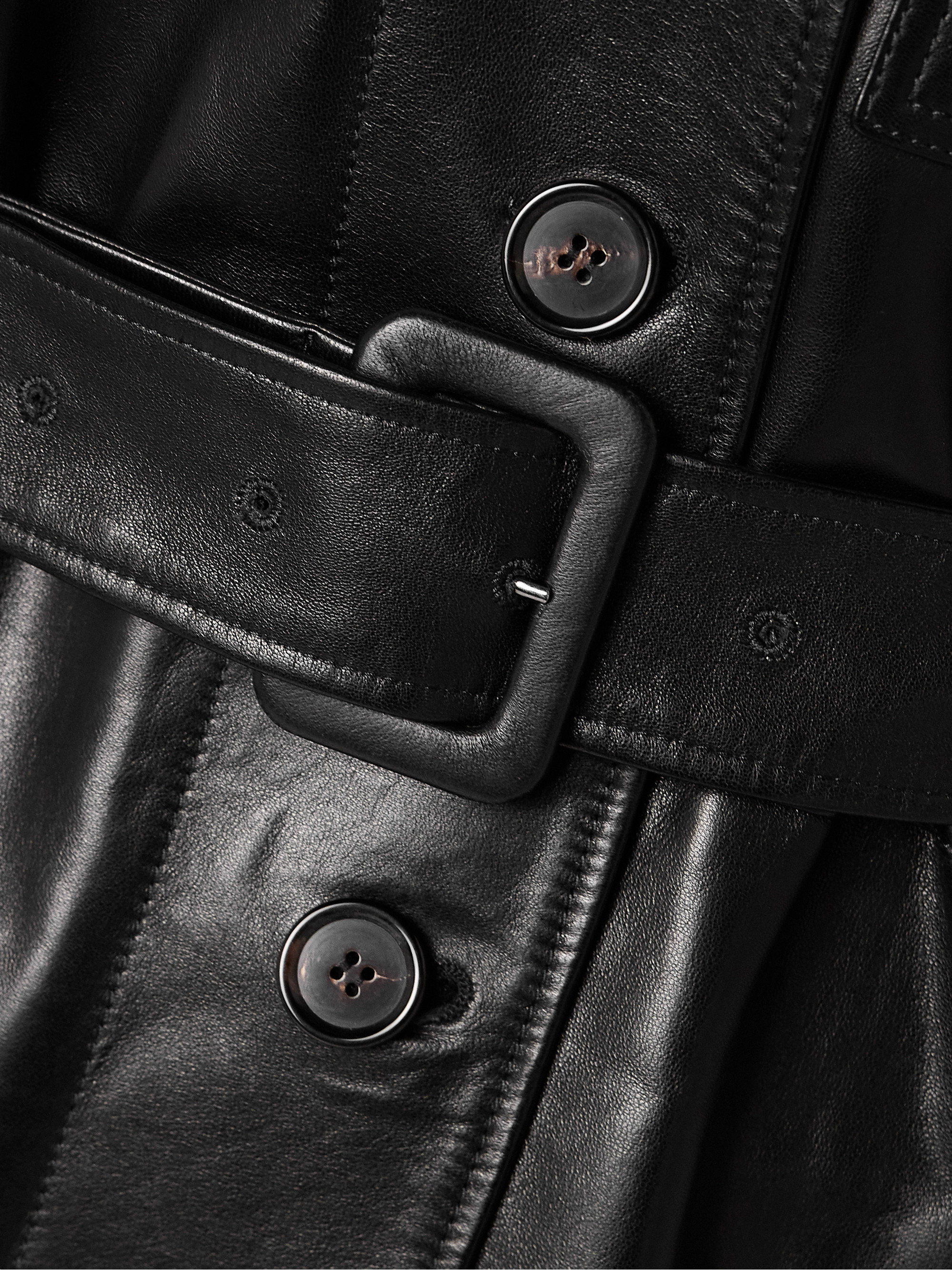 Veronica De Piante Celine belted leather trench coat