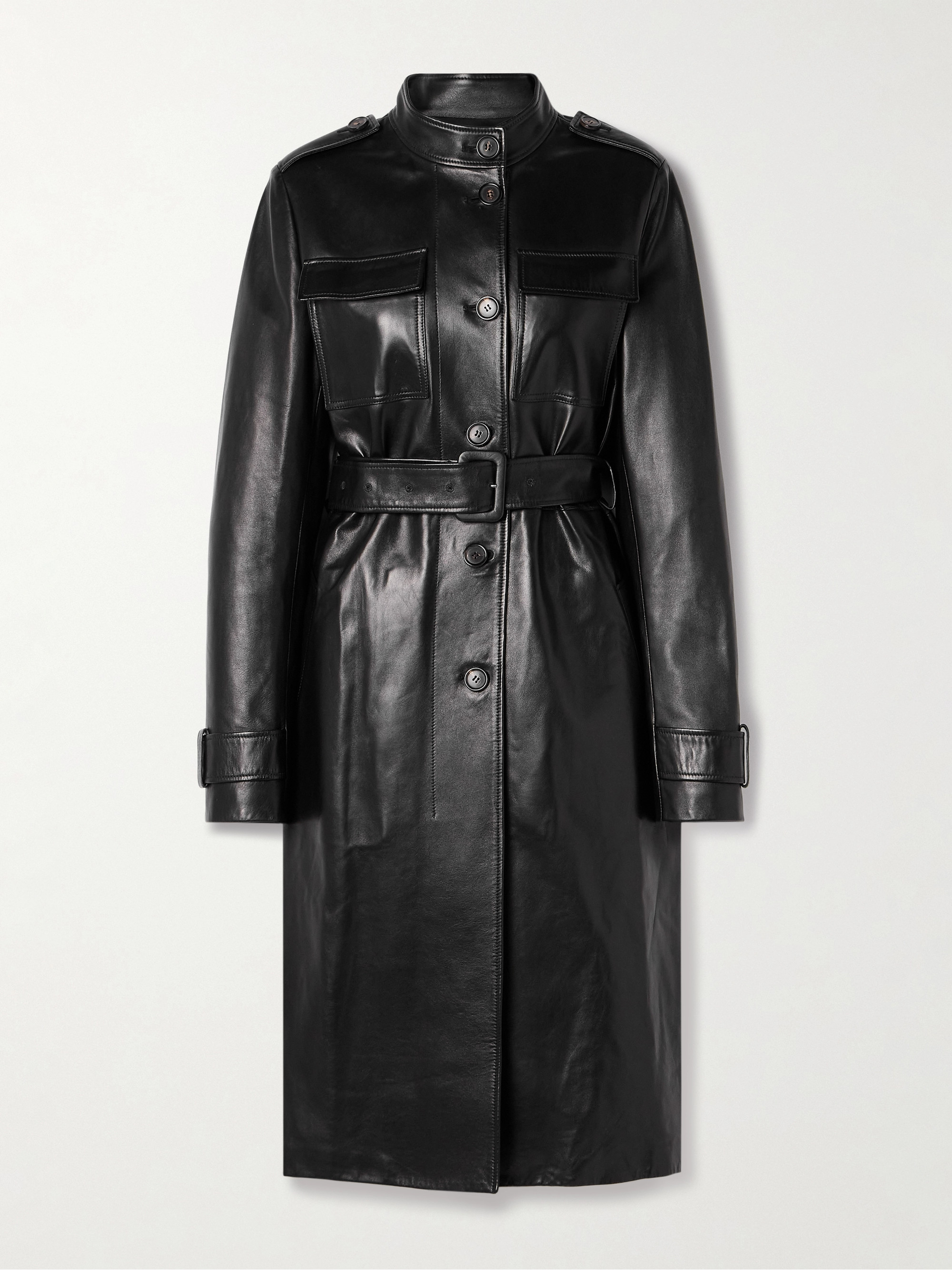 Veronica De Piante Celine belted leather trench coat