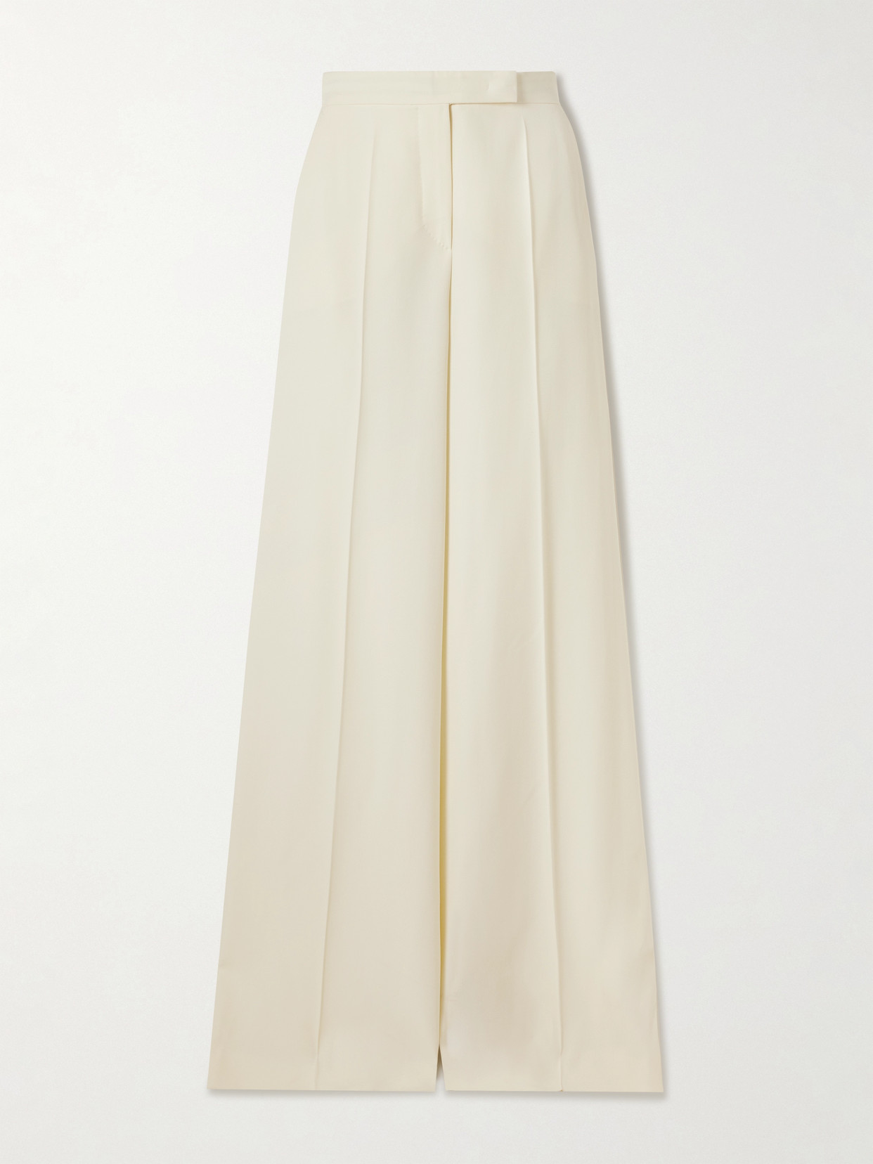 Max Mara Ninfa Wool-twill Wide-leg Pants In White
