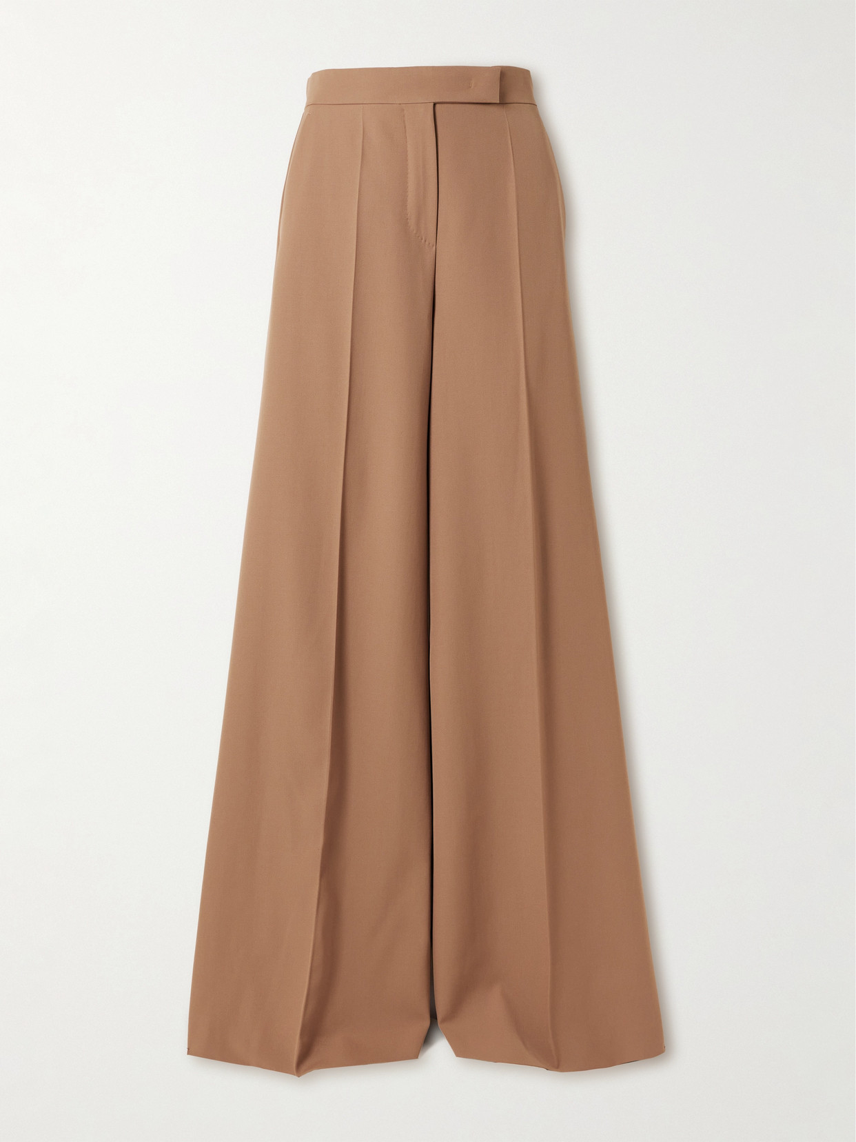 Max Mara Fagus High-rise Wool Wide-leg Pants In Brown